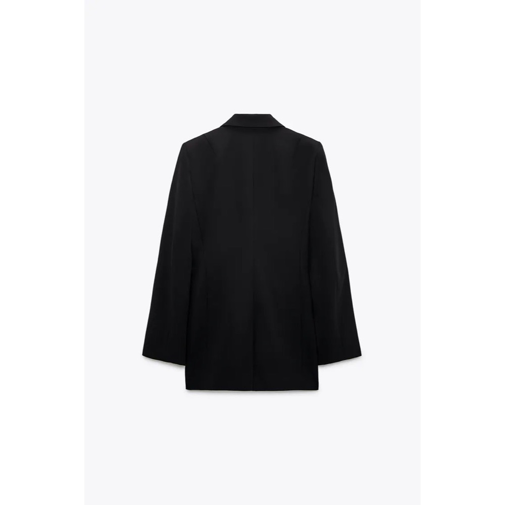 Zara Button Up Collared Basic Black Blazer - image 5